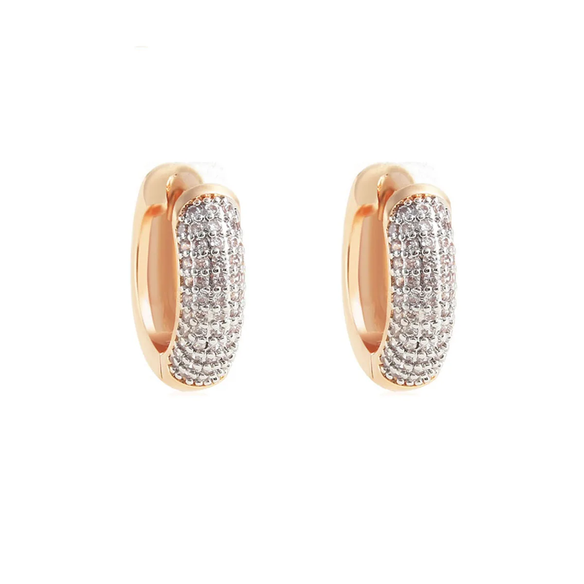 SUNSLL Multicolor Cubic Zircon Roud Hoop Earrings Gold Plated Earring For Women Girls Fashion Party Jewelry Gifts 3 Sizes