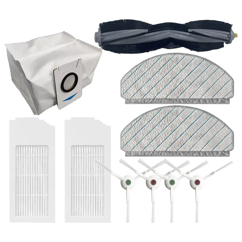 A83X-2Set For Ecovacs Deebot T10/T10 Plus Robot Vacuum Cleaner Main Side Brush Dust Bag Hepa Filter Mop Cloth Spare Parts