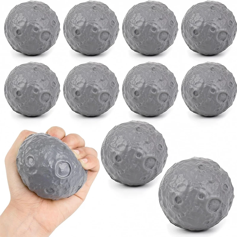 Sun Moon Rock Stress Balls For Kids Adults Hand Exerciser Solar System Soft Foam Squeeze Anxiety ADHD Fidget Toys Party Favors