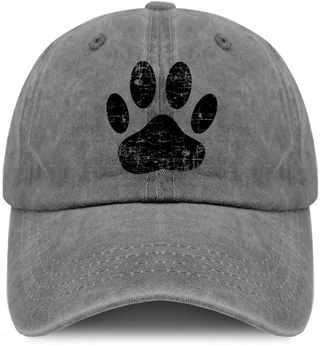 

Black Dog Paw Print Baseball Hat Relaxed Adjustable Dog Baseball Caps for Women Adjustable Cotton Traveling Hat For Sports