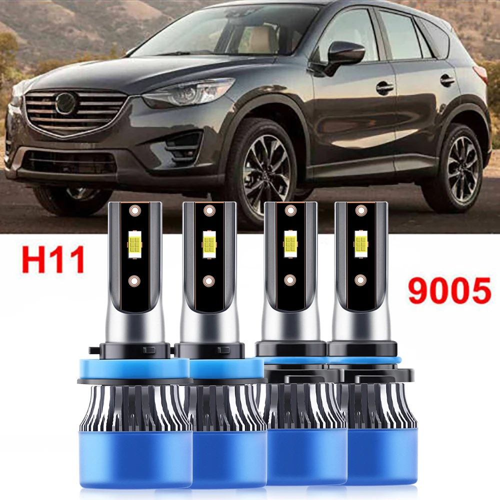 

2/4Pcs Headlight Bulbs 20000LM For Mazda CX-5 2016 2015 2014 2013 High Low Beam 110W Car Front Headlamps 12V Turbo Auto Lamps