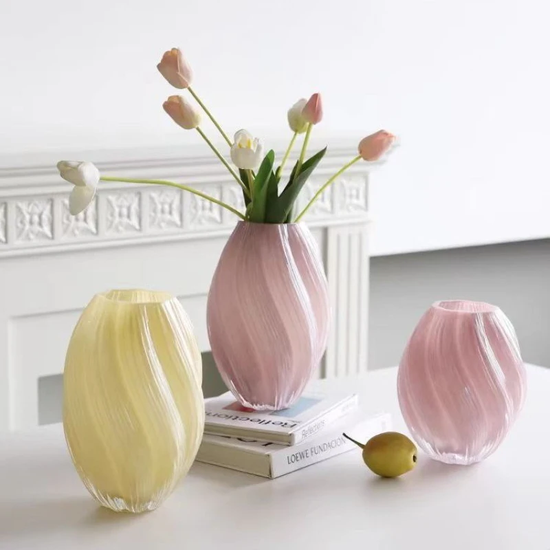 

Stunning Malt Pink Twisted Hydroponic Glass Stylish Twisty Glass Vase Home Decoration, and MoreVase for Modern Home Decoration