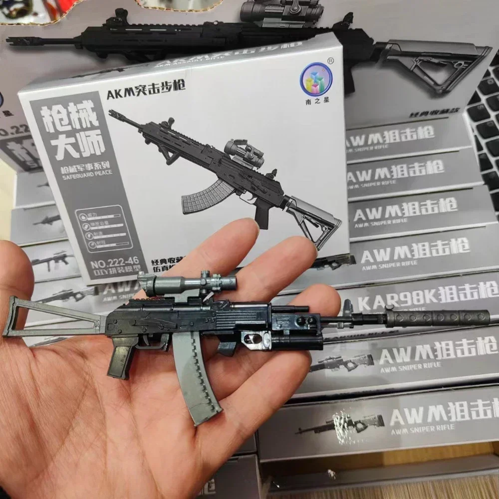 1/6 Assault Rifle M416 M16A4 AKM AUG 98K AWM Kleur Versie Monteren Gun Model Voor 12 "Action Figure wapen Model