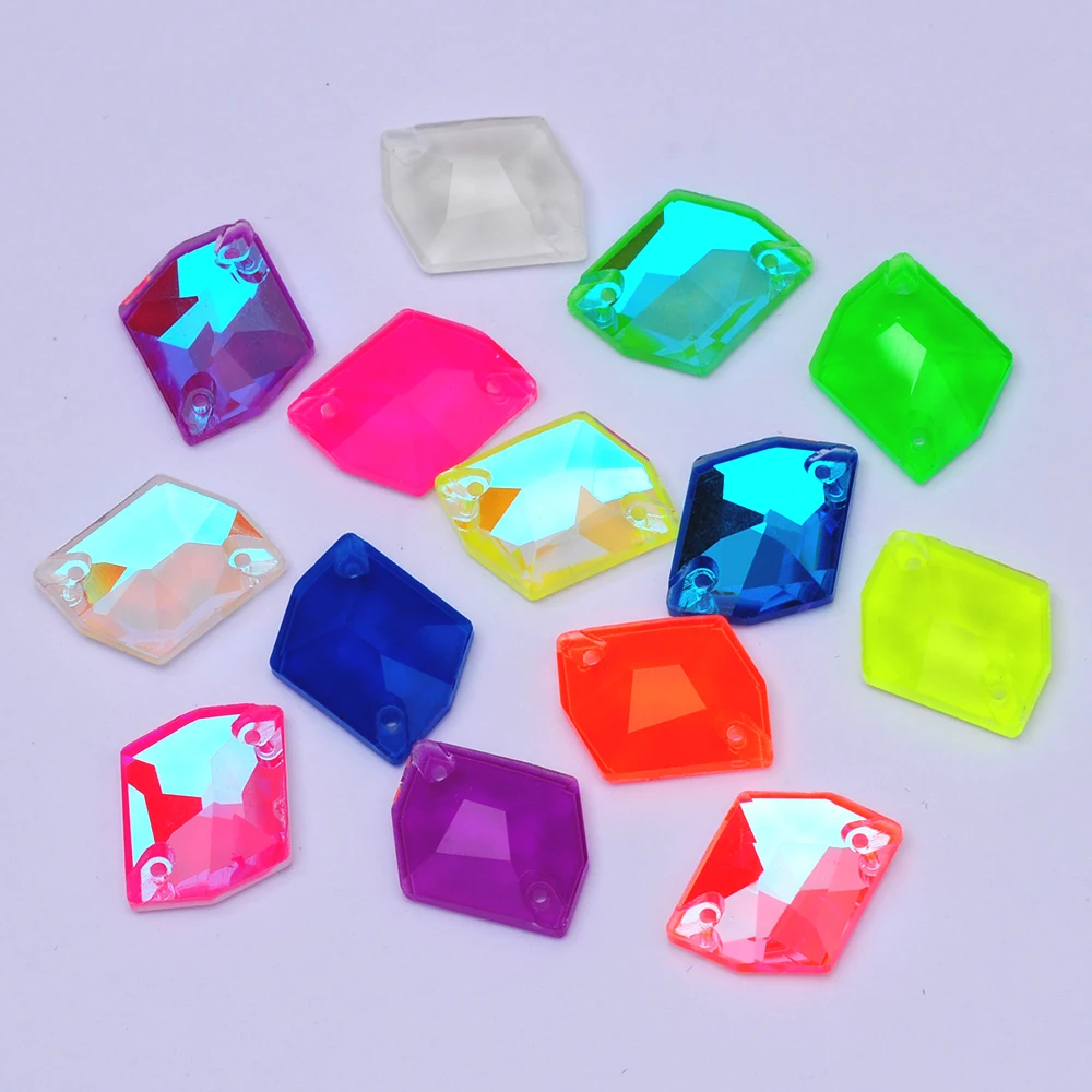 Cosmic K9 Trilliant Glas-Strasssteine mit abgeschrägter Rückseite, elektrisch glänzende Farben, aufnähbare Kristalle für Kleidungszubehör – Detail 6