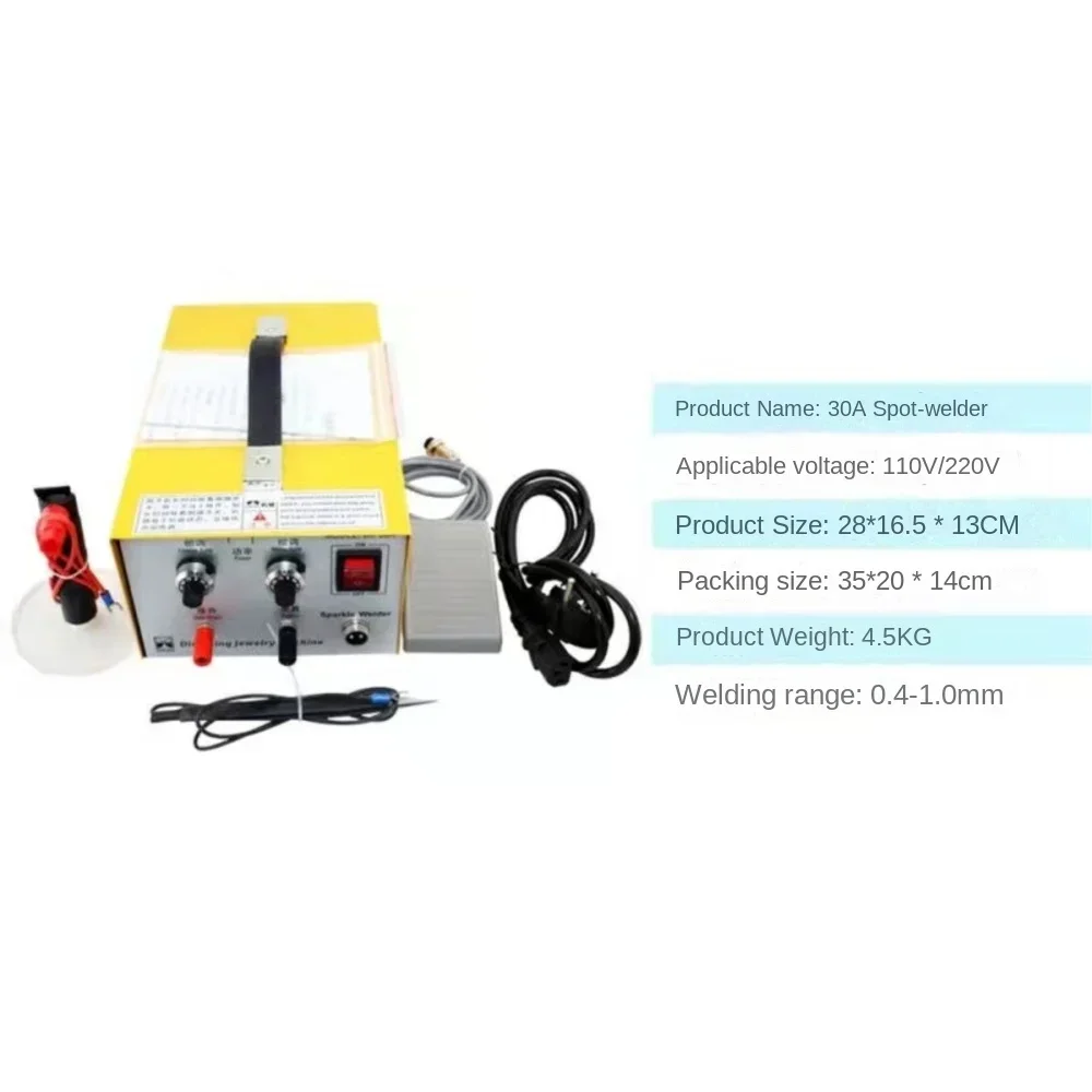 Imagem -04 - Pulso Brilho Ponto Soldador Ouro Prata Jóias Máquina Ferramenta 110v 220v Pulso Elétrico Máquina de Solda Ponto 80a 30a Dx808