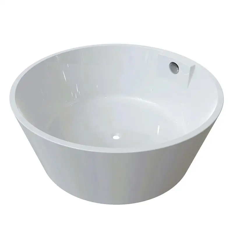

Round Acrylic Bathtub - Glossy White - 57 Inches Diameter, Freestanding Design, Modern Style, Perfect for Bathrooms or Spa,