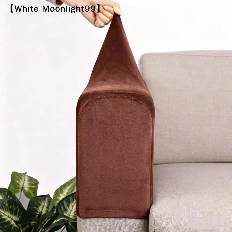 Stretch Silver Fox Velvet Sofa Arm Cover Soft Anti Beautiful And Comfortable Stain Scratch Home Protector〔White〕 - view 6