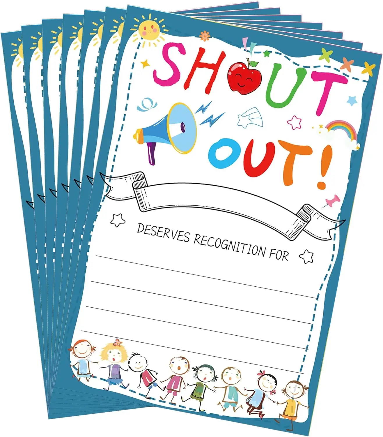 50PCS Positive Shout Out Cards Encouragement Cards 6x4inch Appreciation and Recognition Reward Cards For Public Service