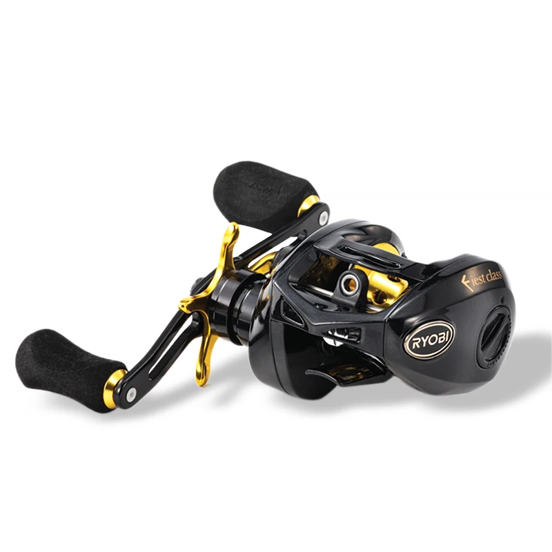Para RYOBI primera clase mano izquierda 7,1: 1 copa profunda BB 10 + 1 carretes de pesca Baitcaster carrete de agua salada diseñado para pesca con cabeza de serpiente