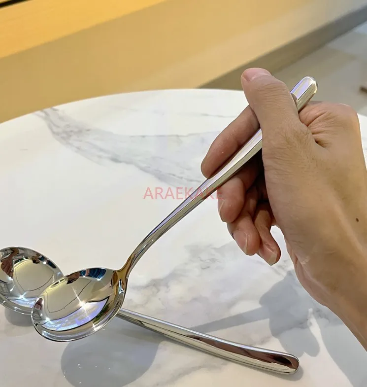 304 stainless steel spoon with long handle, high-end spoon, exquisite and deep spoon