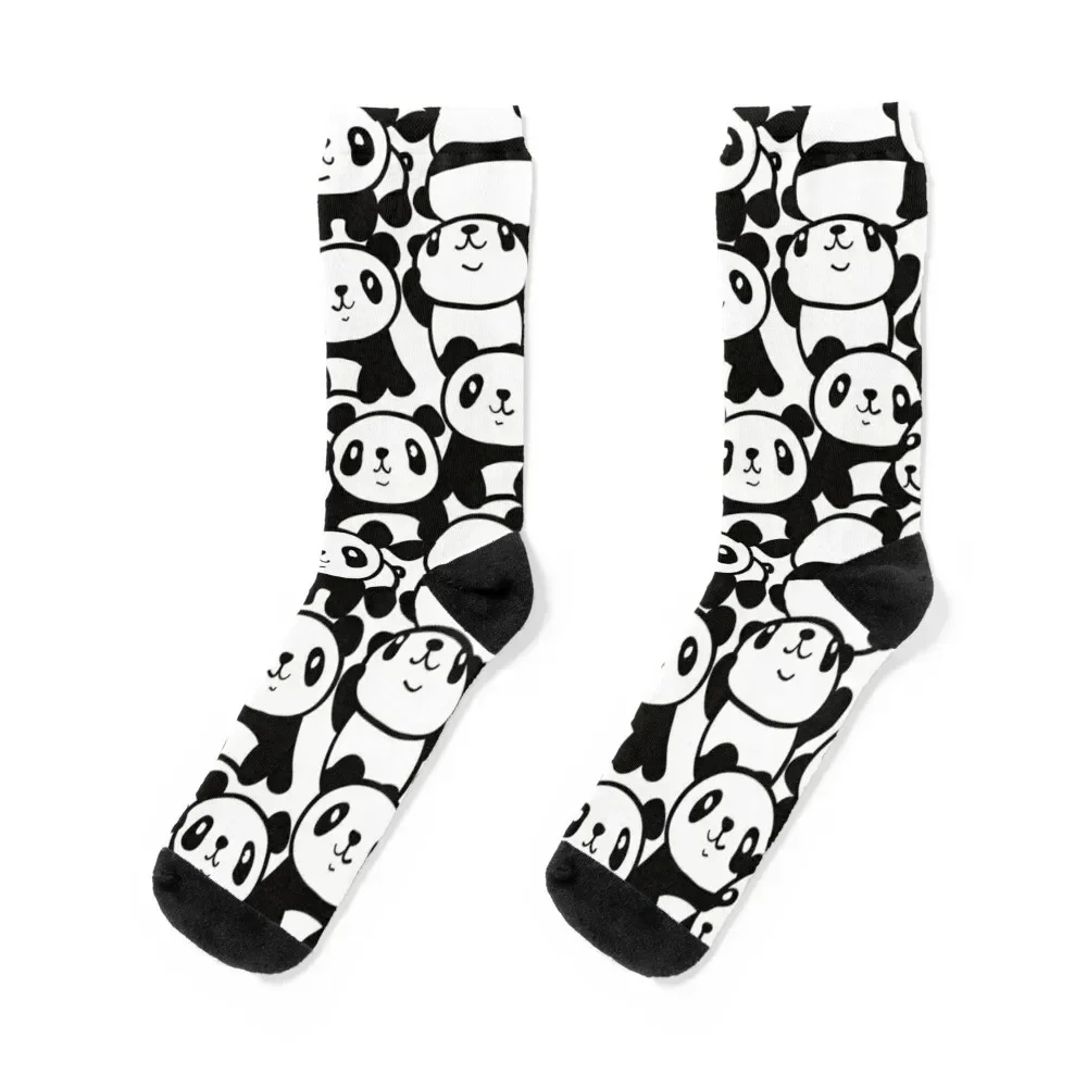 cute baby pandas Socks hockey New year's bright garter Toe sports Man Socks Women's