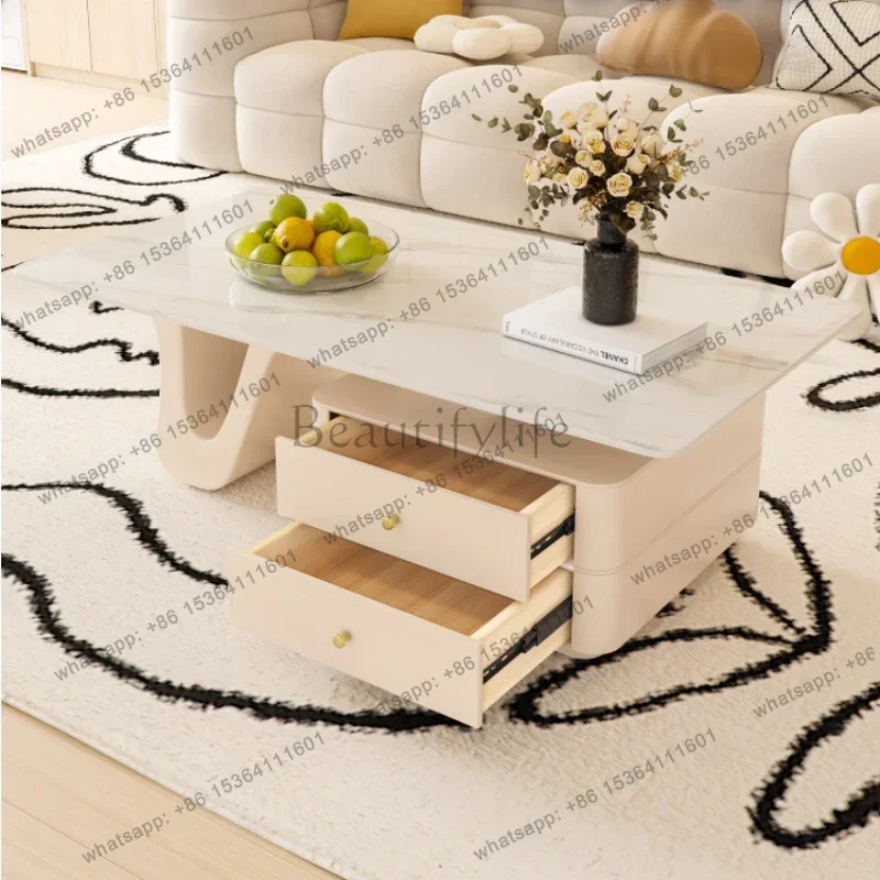 LD Organizer Modern Coffee Table Luxury Drawers Design Aesthetic Storage Unique Cute Coffee Dinner Couchtisch Trendy