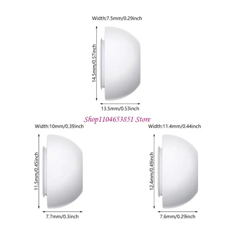 Silicone Ear Tips Replacement Part for 1/2 Gen Earbuds Comfortable Fit Noise Isolating Multiple Size