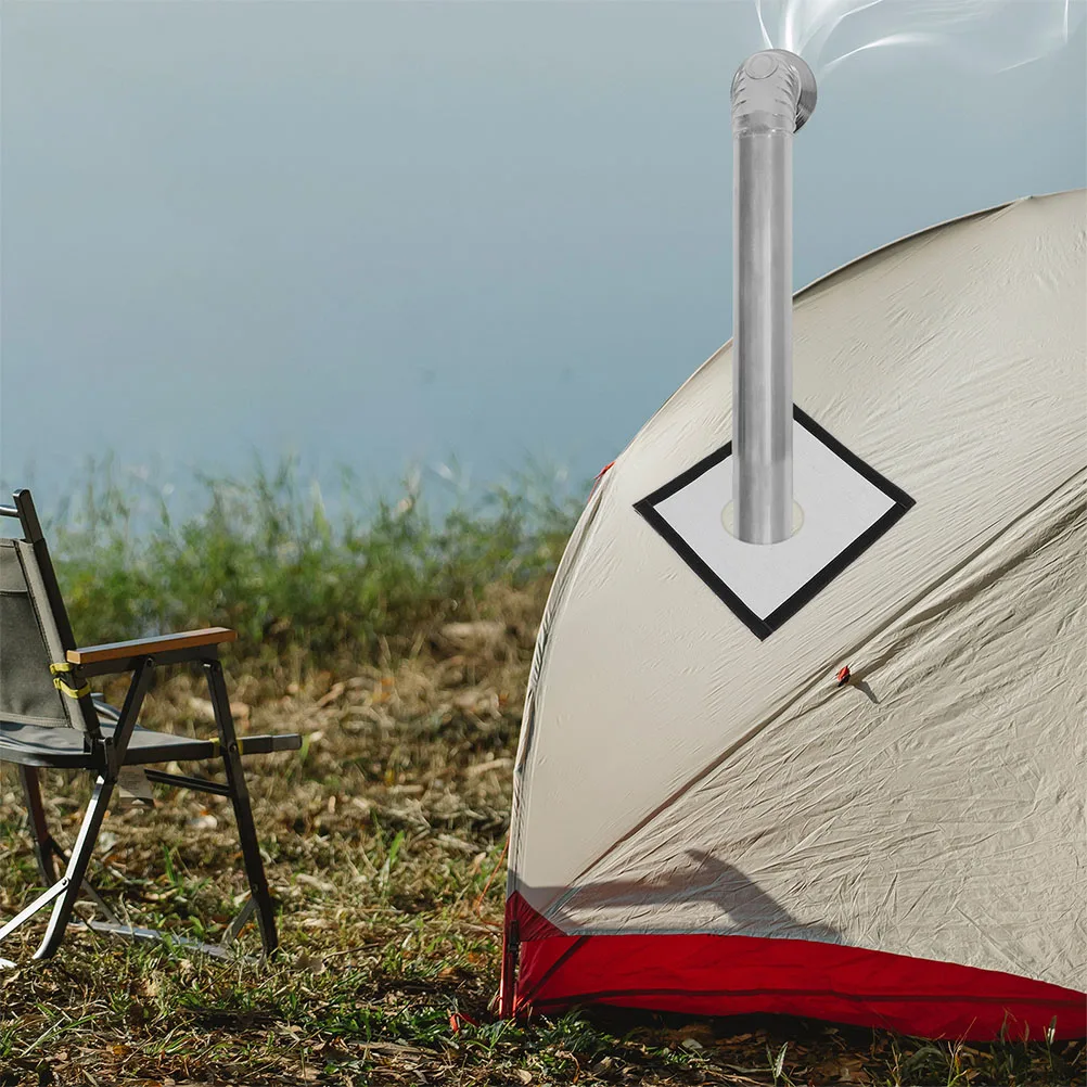 

2pcs Fireproof Fiberglass Protective Sleeve for Camping Tent Stove Jack High Temperature Resistance Easy to Cut Fits Stove Pipe