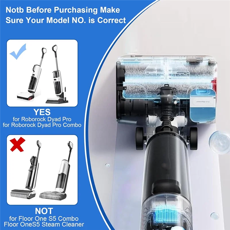 KEOL-Roller Brush Replacement Parts For Roborock Dyad Pro/Dyad Pro Combo Wet And Dry Vacuum Cleaner Accessories