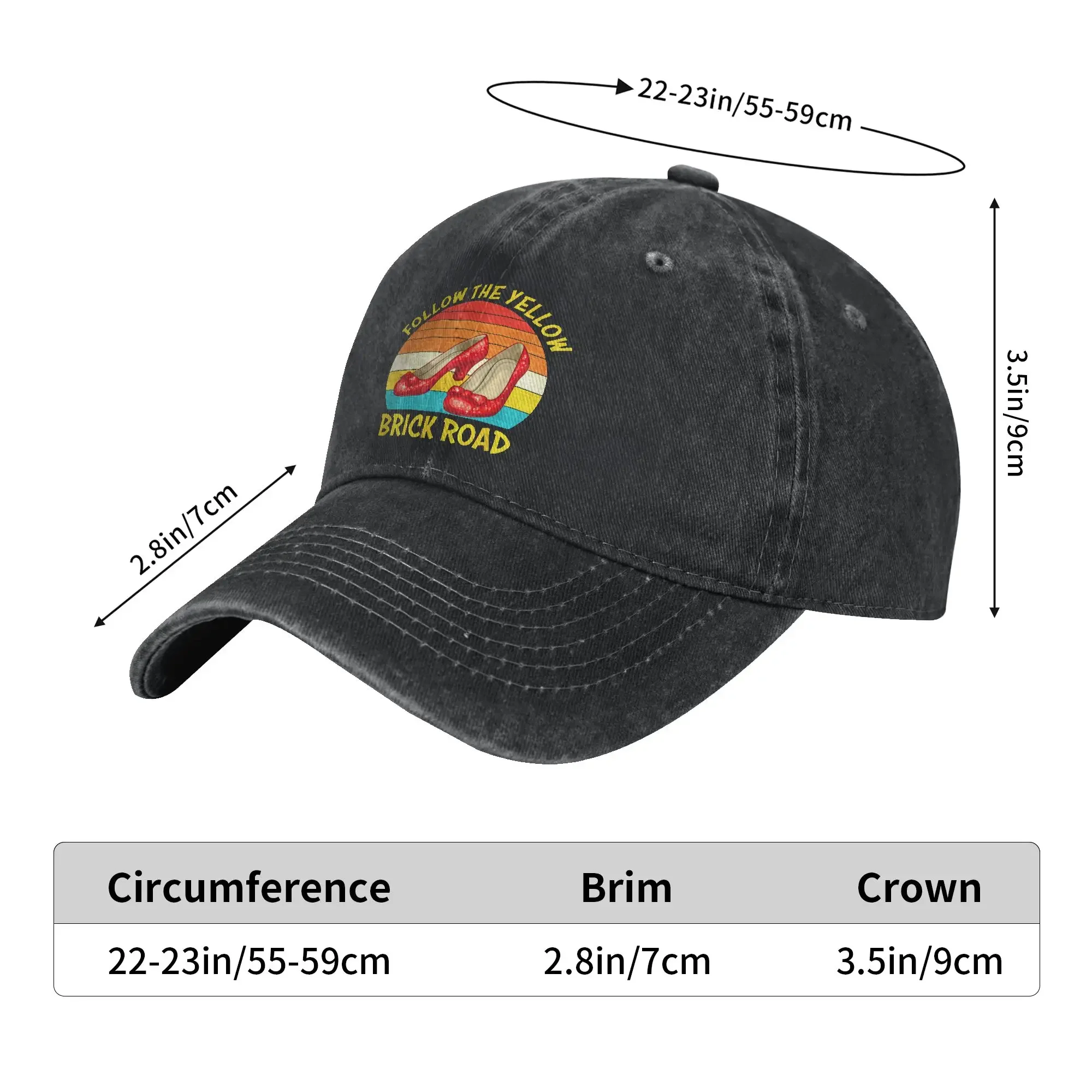 Follow The Yellow Brick Road Retro Casual Baseball Cap For Female Male Summer Outdoor Sport Trucker Hat Fashion Baseball Caps