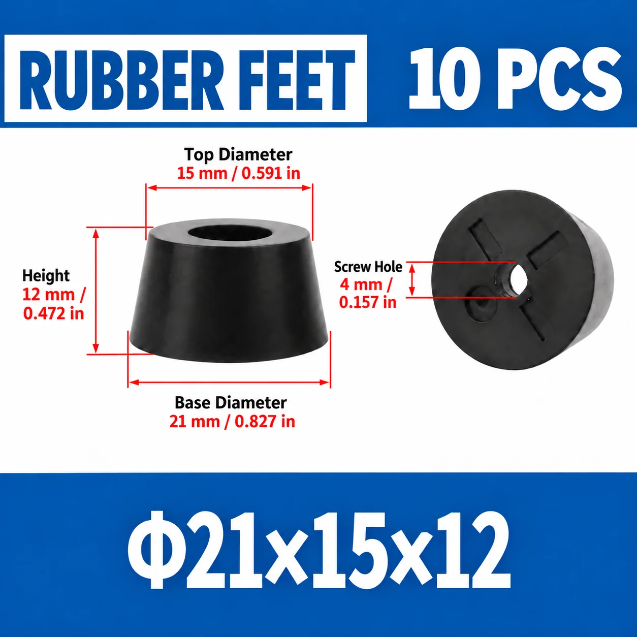 10PCS anti slip furniture, rubber foot pads, chairs, floor protection covers, speakers, shock-absorbing and anti slip tape pads