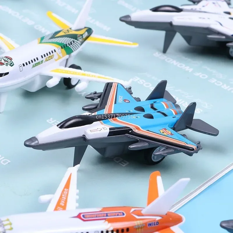 5pcs Kids  Model Toys Aircraft Diecast Alloy  Air Airlines Airplane Aviation Alloy Plane Boy Fighter Simulation Mini Plane Gift