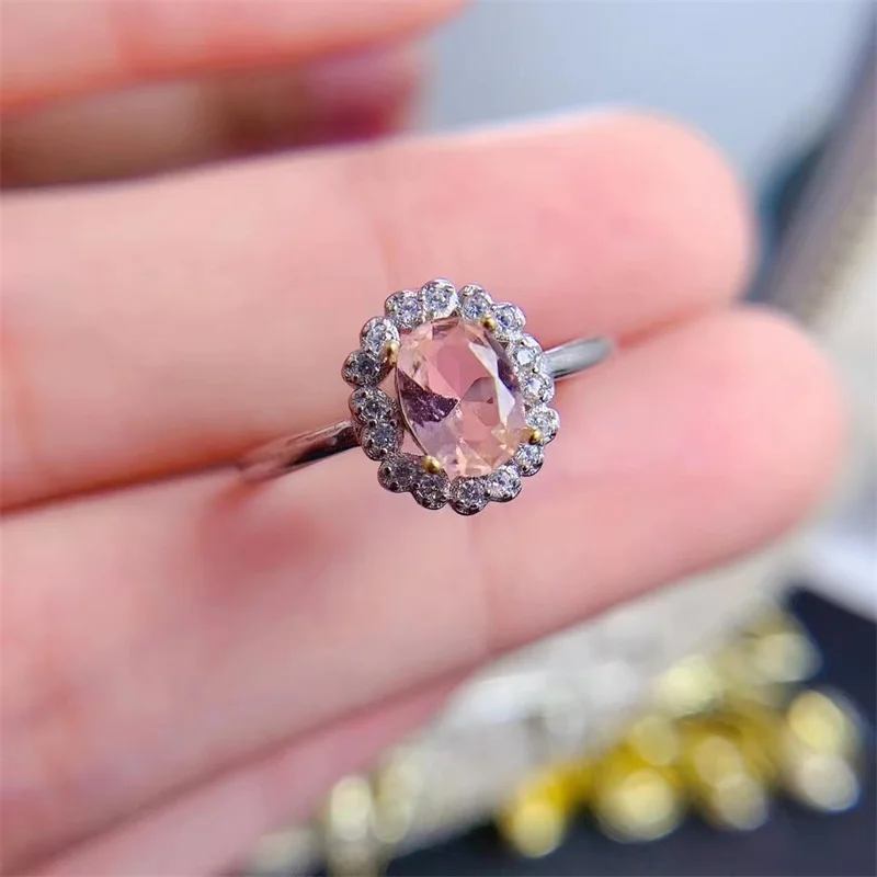 

Настоящее серебро 925, обручальное кольцо, розовый морганит, натуральный драгоценный камень, великолепный ювелирный подарок для женщин, модная вечеринка