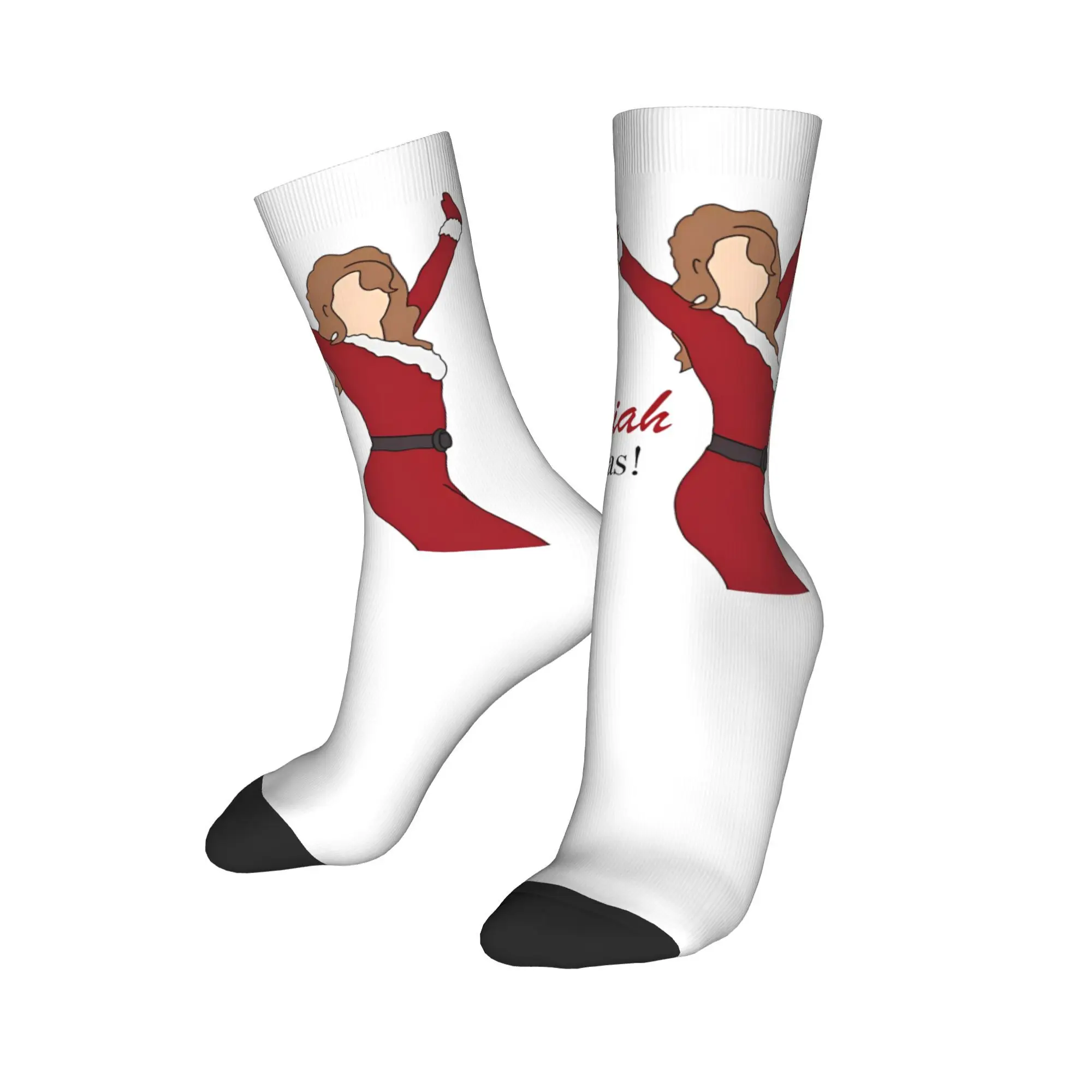 Have A Mariah Christmas Careys Socks Men Women Polyester Casual Singer Socks Hip Hop Winter Middle Tube Socks Gifts Stockings