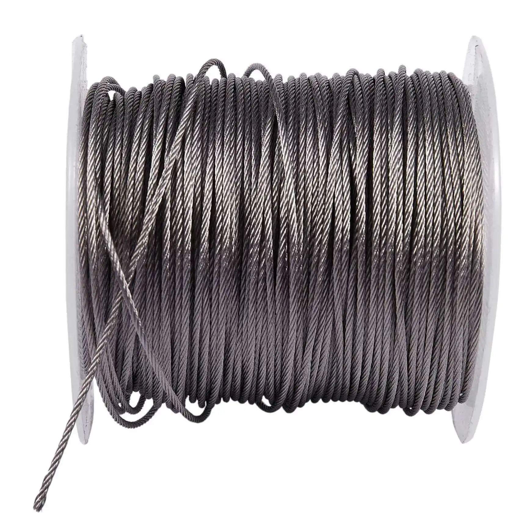 

VOFUN-2X Hoisting Lifting 7X7 1Mm Dia Stainless Steel Flexible Wire Rope 177Ft
