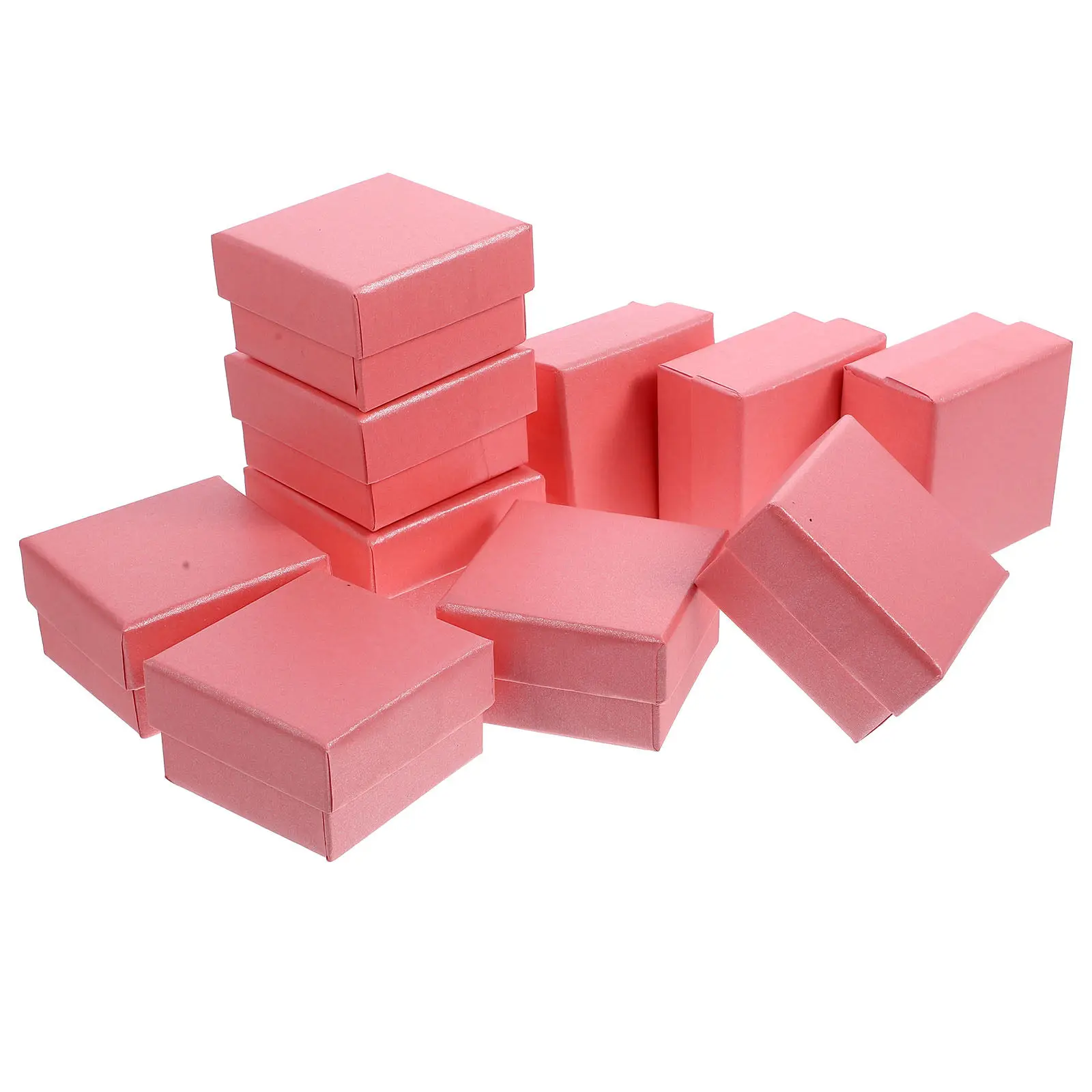 10Pcs Compact Lightweight Jewelry Gift Box Set for Present Packaging Display Organizer with Protective Sponge Insert Bulk