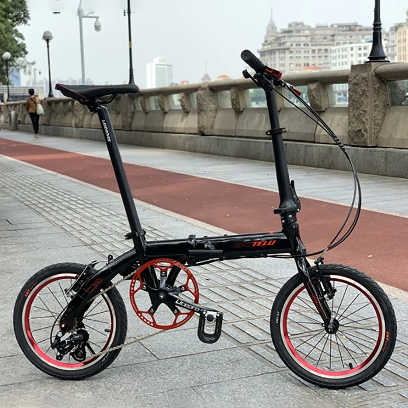 16 Inch Folding Bike 3-Speeds Commuting Bicycle Aluminum Alloy Frame Mini Velo BMX Foldable Pedals V-brake