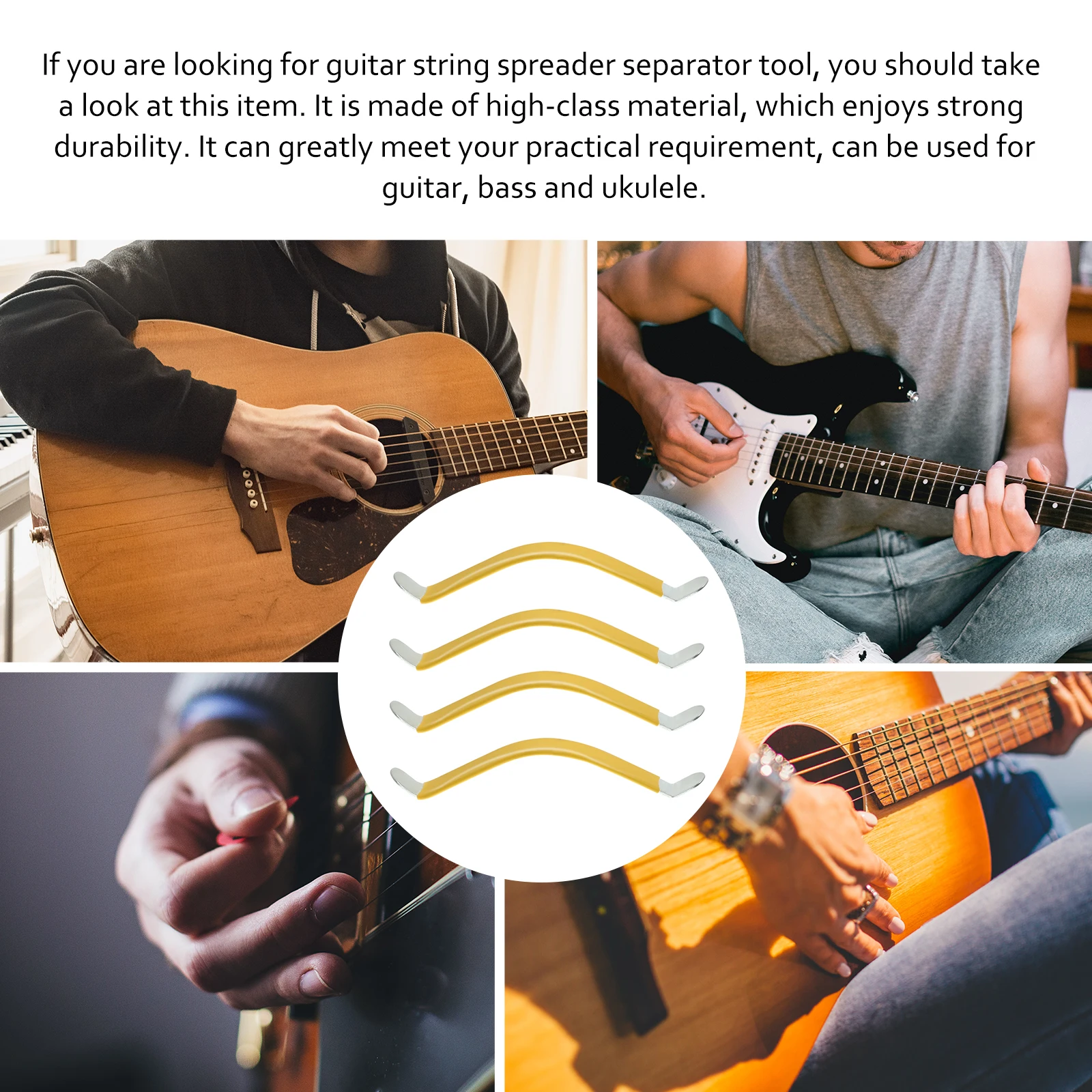 

4 PCS Guitar String Separator Repairing Tool Splitter Accessory Metal Maintenance Tools for Working on Guitars
