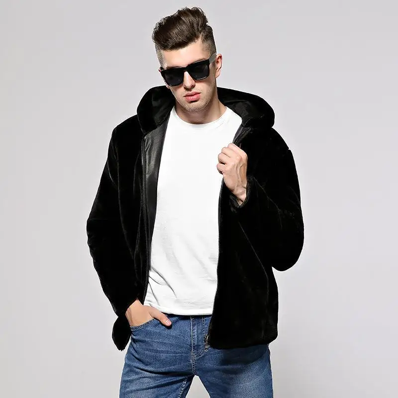 Autumn and Winter New Men\'s Thickened Loose Mink Coat Casual Fashion Faux Fur Coat