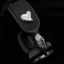 Silver Heart  Airpods Max Headband Protector Case Black/White DIY Custom Head Beam Protective Cover Resin Headphones Accessories