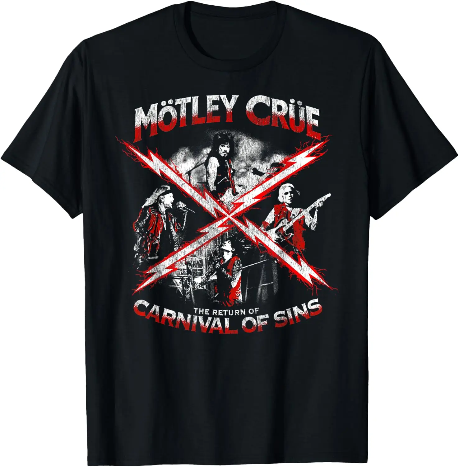 Mötley Crüe Group Date Back T-Shirt