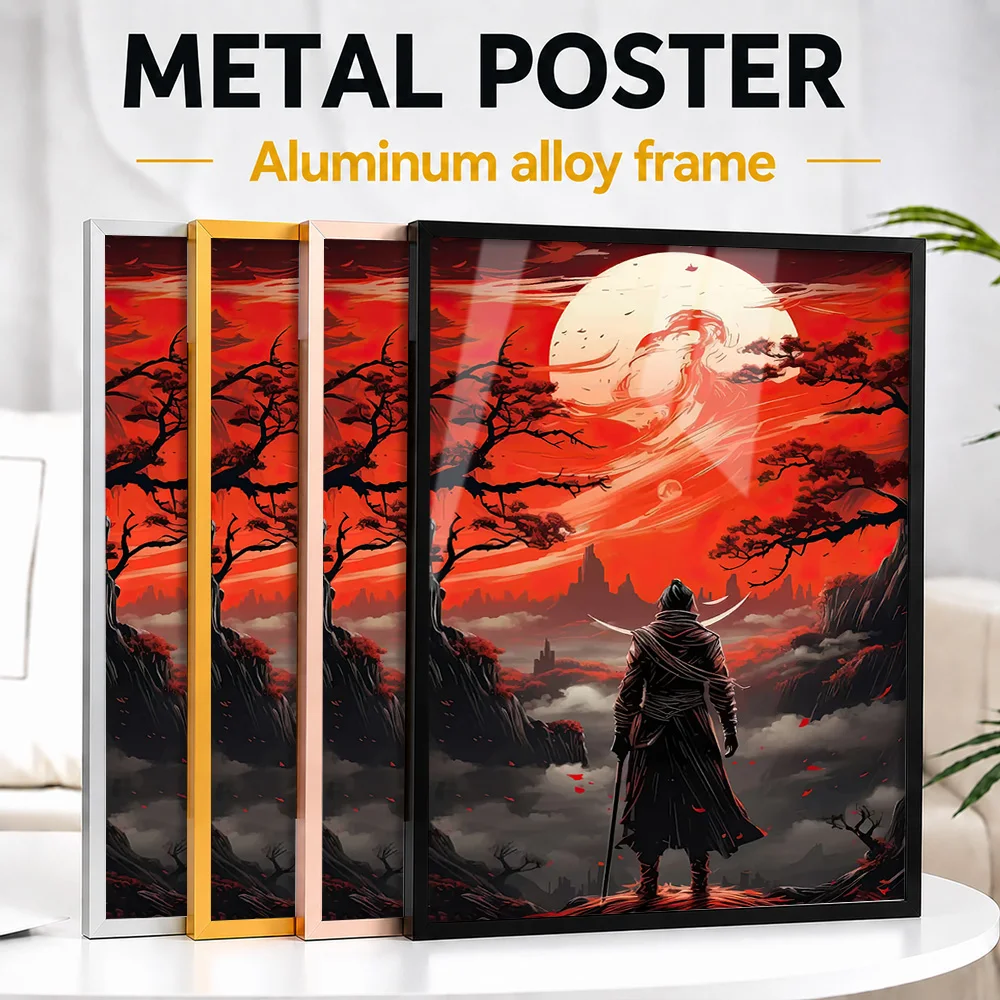 Sekiro Shadows Die Twice Metal Poster With Aluminum Alloy Frame Personalized Photo Dynamic Character Style Wall Art For Studio
