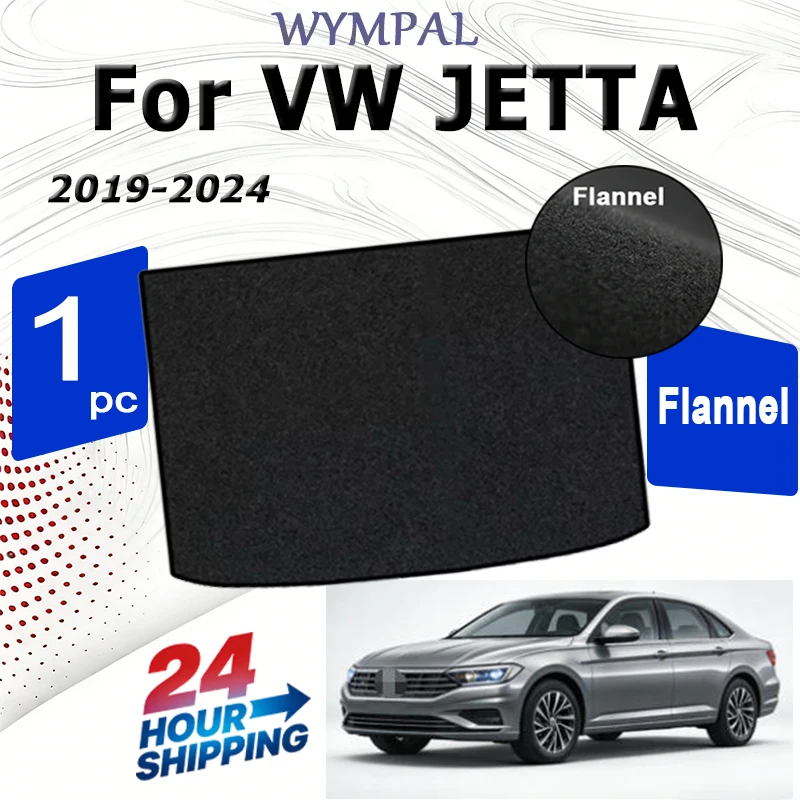 

Flannel Rear Trunk Mats For VW JETTA 2019 2020 2021 2022 2023 2024 Car Boot Cargo Liner Tray Trunk Black Luggage rear