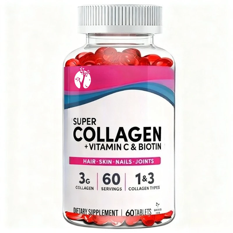 Super Collagen Protein, Containing Vitamin C and Biotin, Skin, Hair, and Nail Supplements, Containing Antioxidants