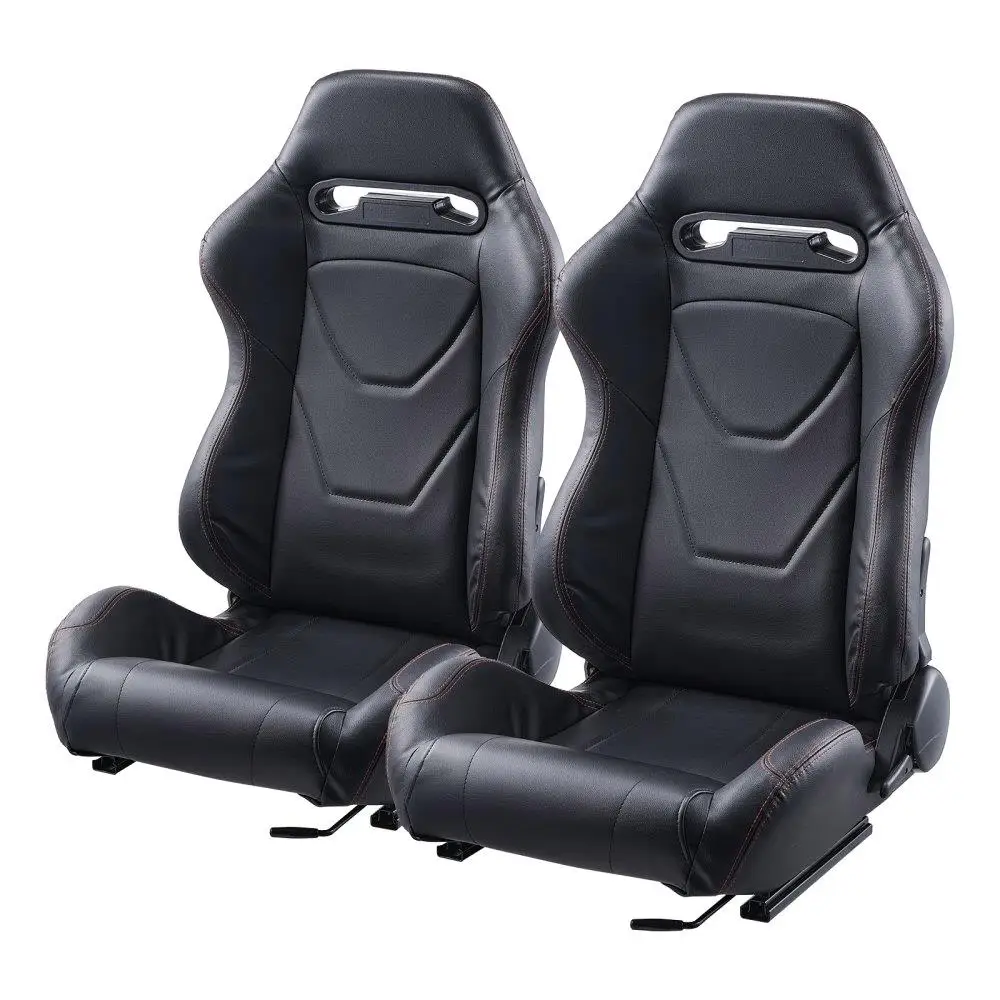 

2 Set Racing for SEAT Adjustable Racing Chair with PVC Leather & Q235B Slider