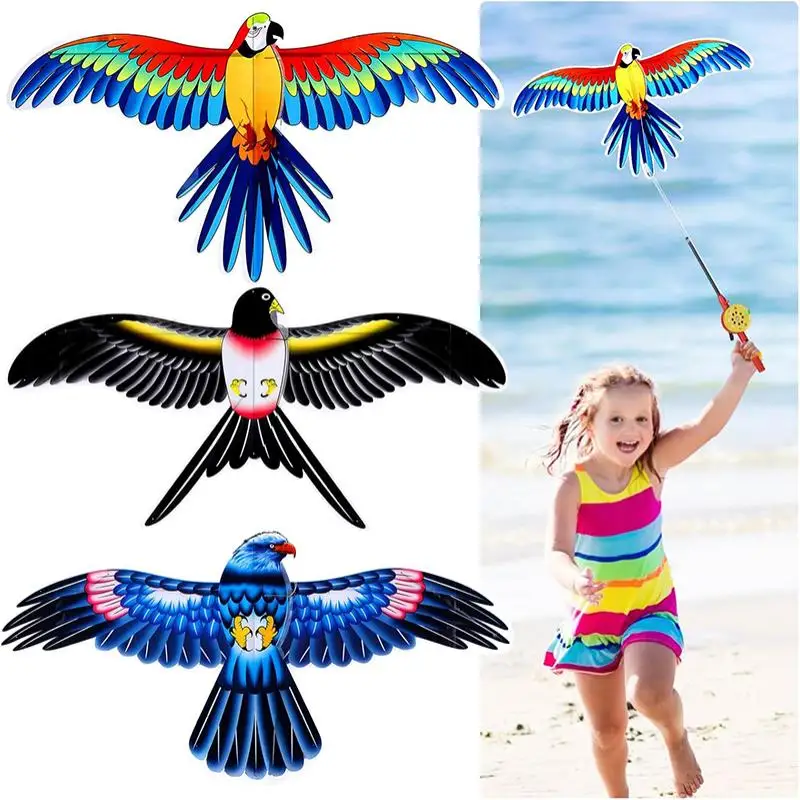 

Children Cartoon Eagle Kite Toy Mini Foldable Plastic with Hand Brake for Outdoor Team Games