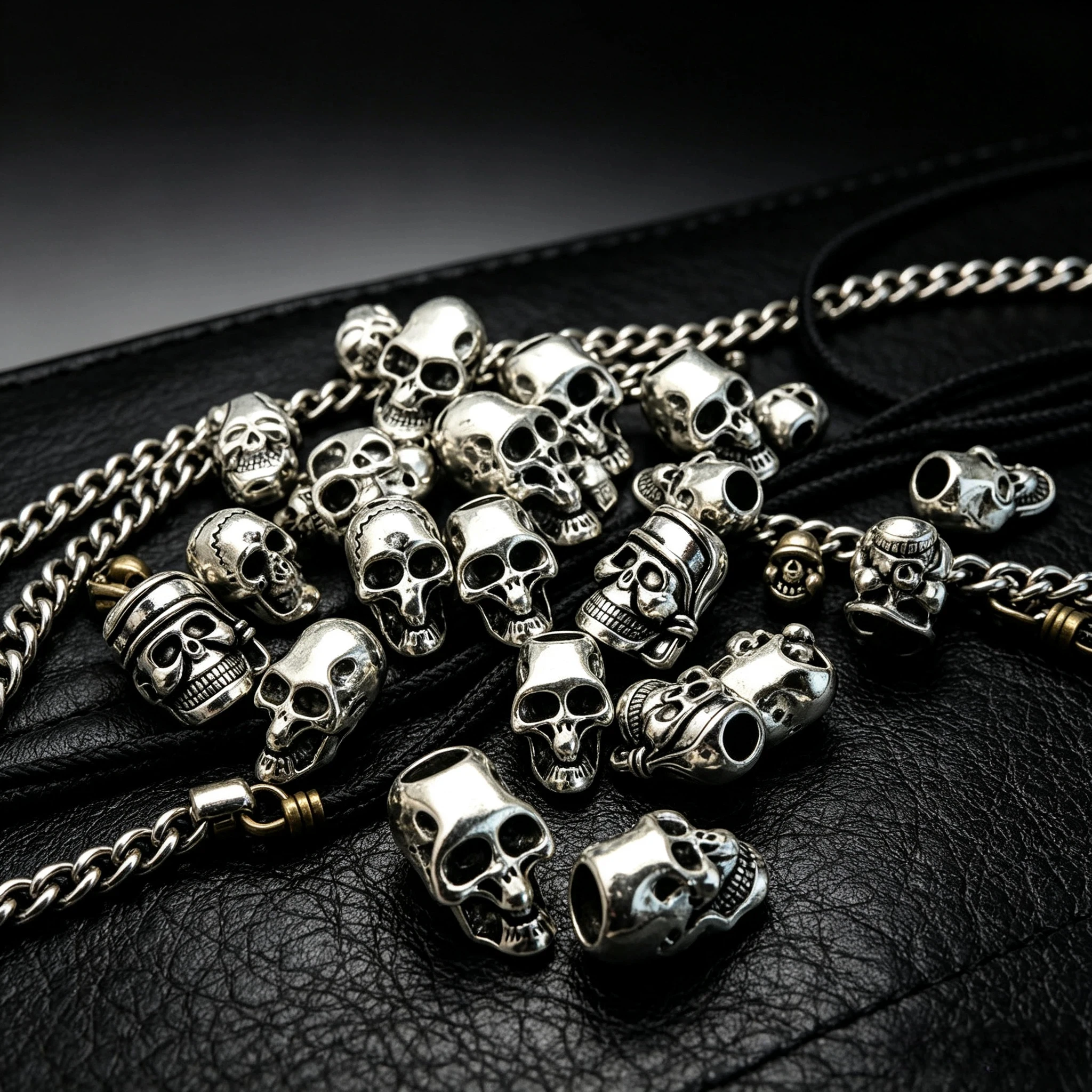 20 Stück/Packung tibetische silberne Totenkopf-Metallperlen für Schmuckherstellung, handgefertigte Armbänder, Halsketten, Schmuckzubehör – Detail 12