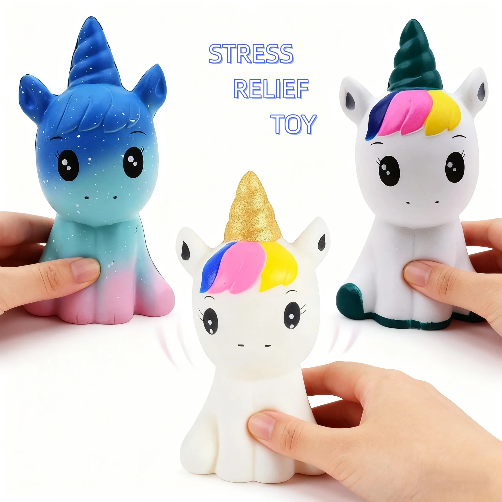 Squishy Cute Unicorn Simulation Animal Doll PU Slow Rising Scented Soft Squeeze Toy Stress Relief for Kid and Adults Xmas Gift