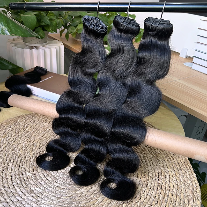 15A Body Wave doczepiane włosy naturalny czarny kolor 100% nieprzetworzone surowe ludzkie włosy doczepiane klipsy 7 sztuk/zestaw