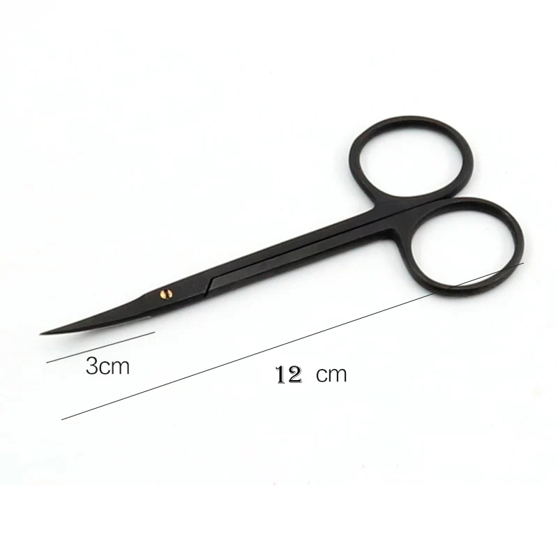 Ophthalmic Surgery Scissors Tungsten Carbon Steel Porcelain PFM Black Handle Shear Eye Scissors