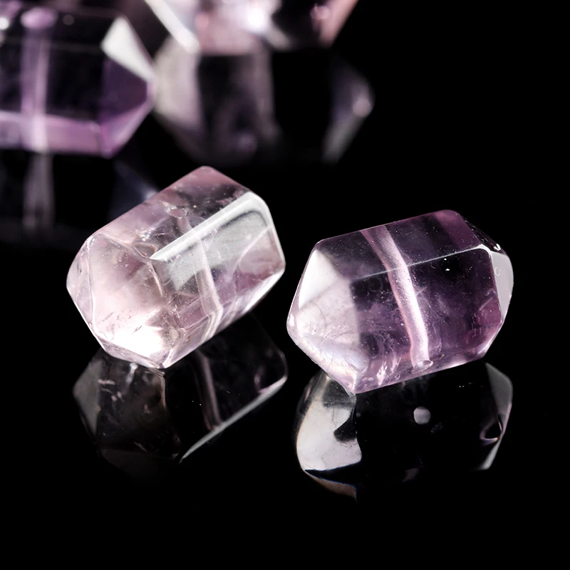 1 Pc Natural Amethyst Carved Hexagonal Column Shape Bead With Hole Pendant for Jewelry Making DIY Necklace Bracelet Accessory