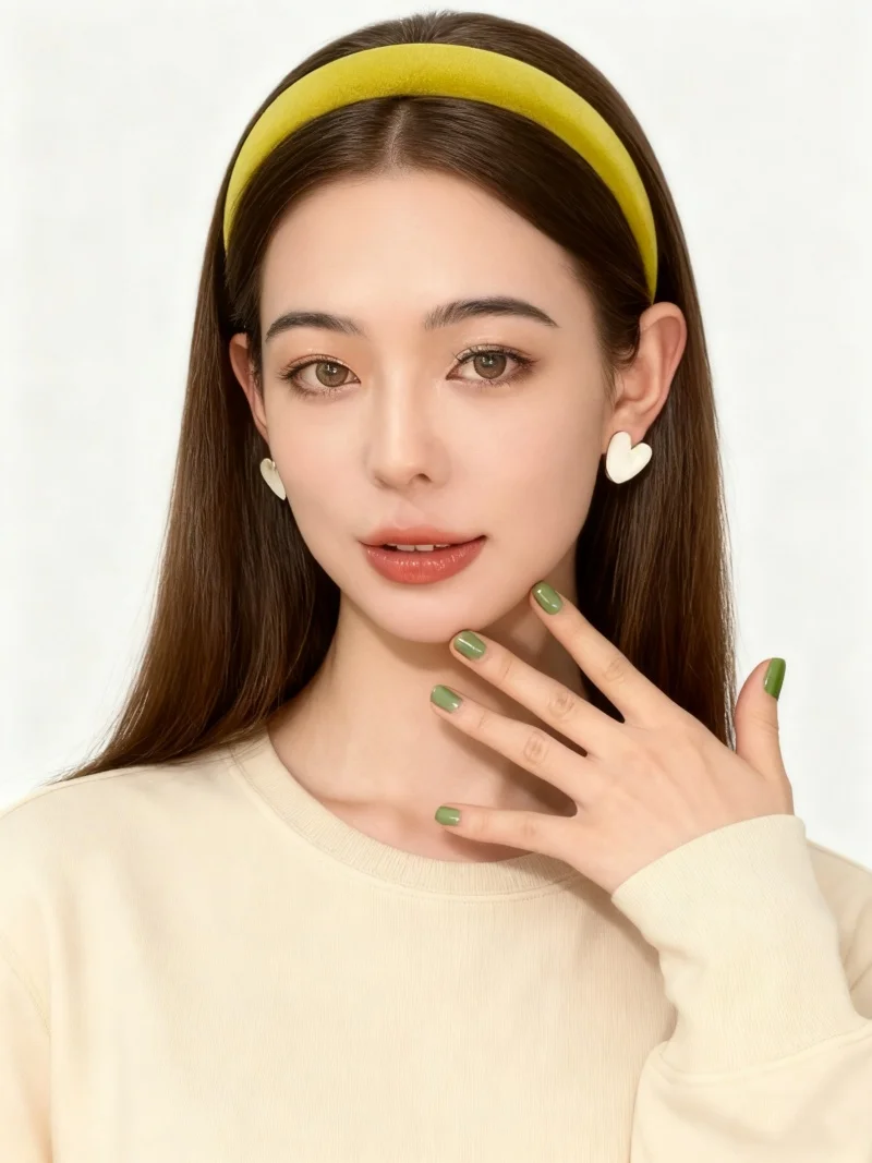 

Fashion Solid Color Slim Velvet Hairbands Soft Comfortable Flyaway Hair Bangs Holder Non-slip Headbands Elegant French Accessory