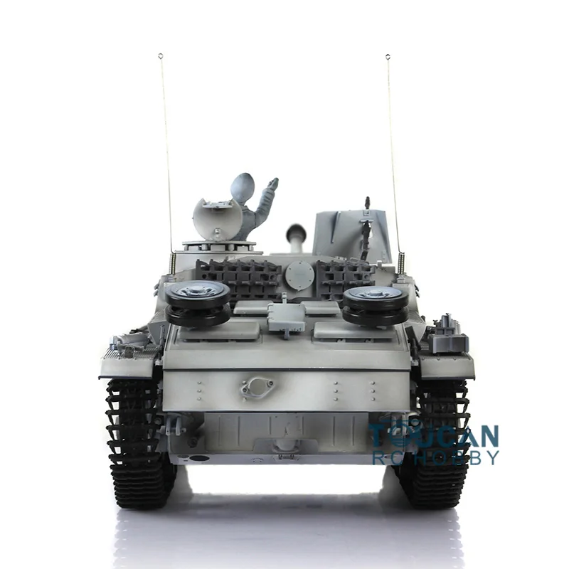 2.4G Heng Long 1/16 Scale 7.0 Snow Plastic German Stug III RTR Tank RC Remote Model 3868 TH17425-SMT4