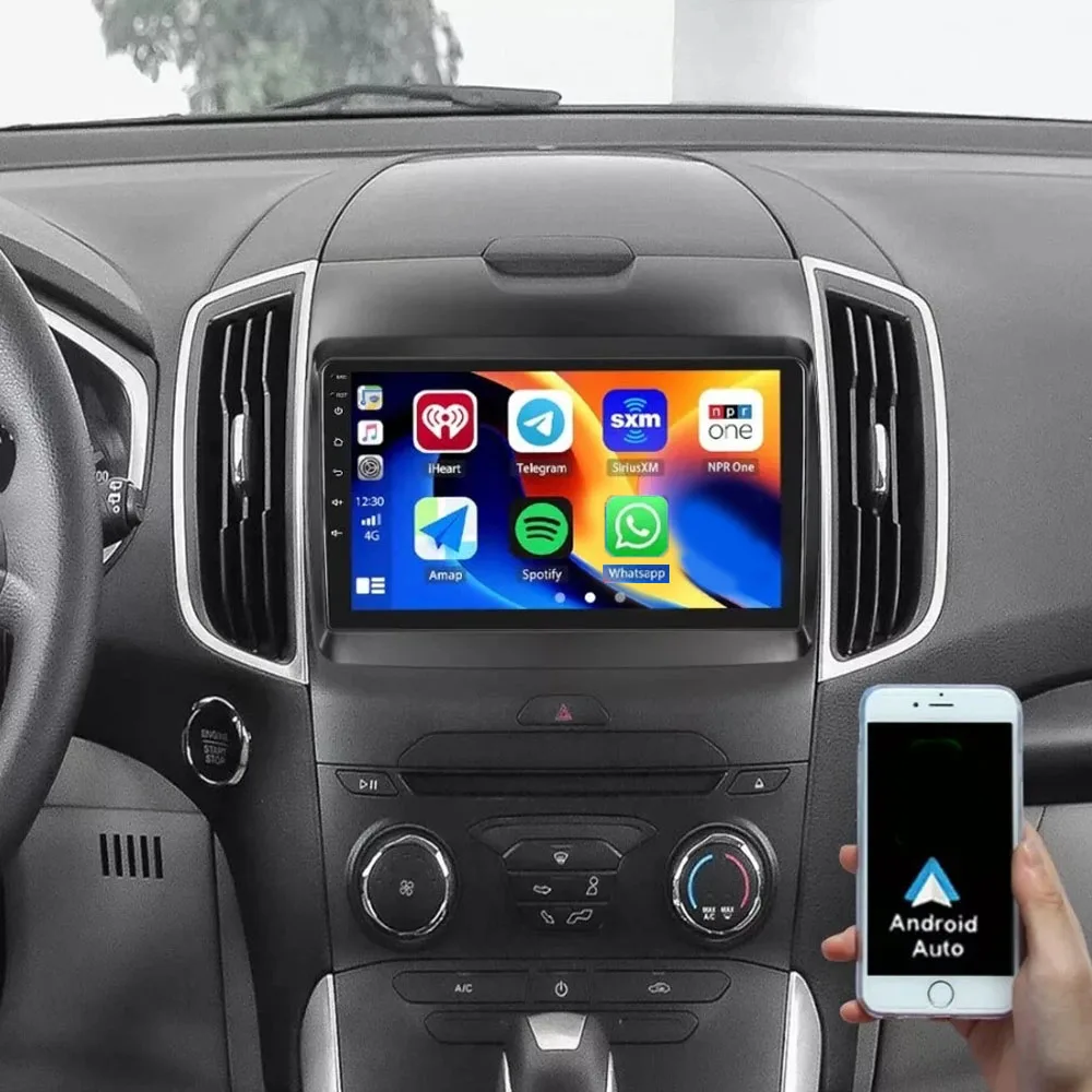 راديو ستيريو للسيارة نظام تحديد المواقع نافي مع AHD 2GB + 64GB لسيارة Ford Edge 2015-2018 مشغل سيارة مناسب لسيارة Carplay Android Auto 9 بوصة Android 15 #2