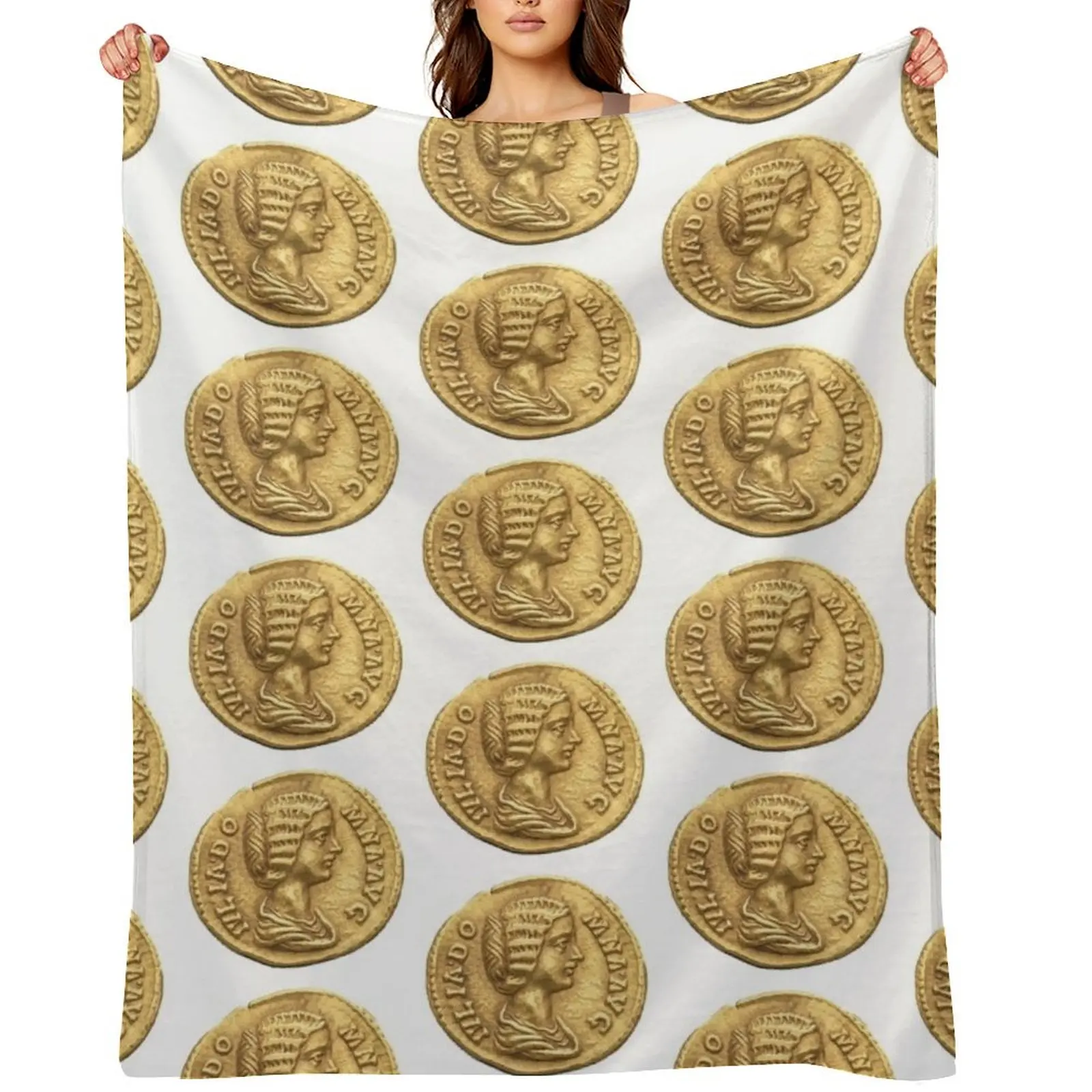 

Julia Domna Gold Aureus coin Throw Blanket Hairys Summer Cute For Baby Blankets