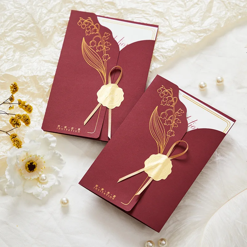 

Customized Wedding Invitation Cards New High-end Wedding Banquet Invitations Simple and Elegant Wedding Celebration Cards
