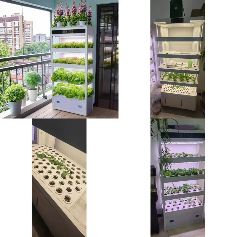 Intelligent Automatic White Vertical Indoor Multi-Layer Hydroponic Vegetable Planting Machine Soilless PVC Cover Irrigation