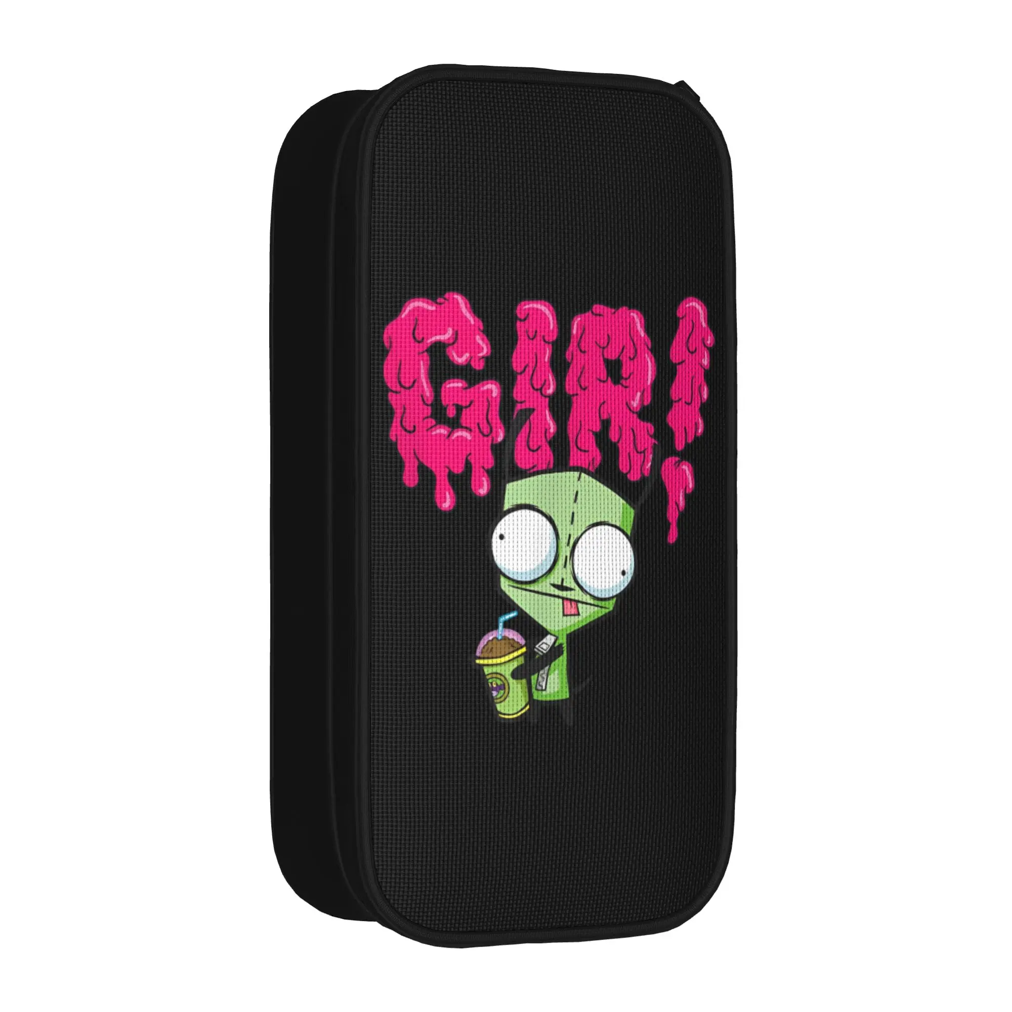 Gir Invaders Zim Cartoon Pencil Case Cute  Pen Bag Student Large Storage School Supplies Gifts Pencilcases