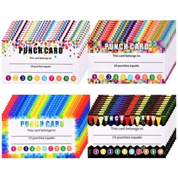 10-50pcs Punch Cards Incentive Loyalty Reward Card Student Awards Cards for Business Classroom Kids Behavior Students Teachers