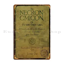 Necronomicon John Dee Version Stevodee Metal Plaque Wall Decor Cinema Garage Garage Designs Tin Sign Poster